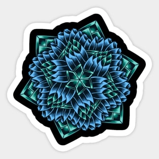 Artwork Illustration Six Sides Crystal Flower Sticker